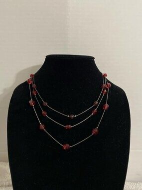 NY Multi Strand Glass Beaded Necklace